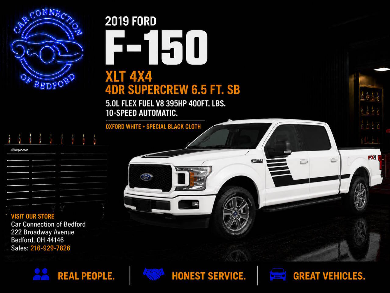2019 Ford F-150 XLT 4x4 4dr SuperCrew 6.5 ft. SB in Oxford White — front three-quarter view
